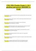 CMA NHA Practice Exams 1&comma; 2 & 3 2024&sol;2025 with 100&percnt; Correct Answers &ndash; A&plus; Grade Complete Prep