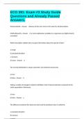 ECO 391&colon; Exam &num;3 Study Guide Questions and Already Passed Answers&period;
