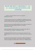 MGMT 309 TEST 3&colon; CHAPTER 17&mdash; 10&mdash; 13&mdash;12 EXAM 2025 QUESTIONS AND ANSWERS
