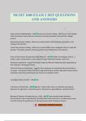 MGMT 3600 EXAM 2 2025 QUESTIONS AND ANSWERS