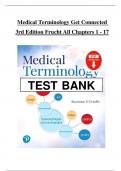 TEST BANK Medical Terminology Get Connected 3rd Edition Frucht All Chapters 1 - 17