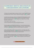 RASMUSSEN&colon; MENTAL HEALTH EXAM 2 2025 QUESTIONS AND ANSWERS