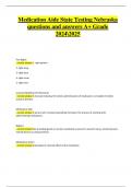Medication Aide State Testing Nebraska Questions and Answers 2025 &ndash; A&plus; Grade Certification Prep