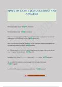 MMSC409 EXAM 1 2025 QUESTIONS AND ANSWERS