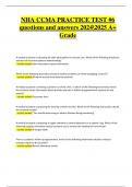  CCMA NHA Practice Test &ndash; Questions with Correct Answers 2025&sol;2024 &lpar;Latest Graded A&plus;&rpar;