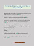 MUSIC 2MT3 EXAM 2025 QUESTIONS AND ANSWERS