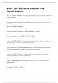 PSYC 2314 final exam questions with correct answers