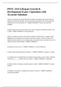 PSYC 2314 Lifespan Growth & Development Exam 1 Questions with Accurate Solutions&period;