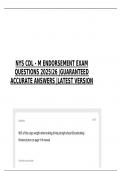 NYS CDL - M ENDORSEMENT EXAM QUESTIONS 202526 &vert;GUARANTEED ACCURATE ANSWERS &vert;LATEST VERSION