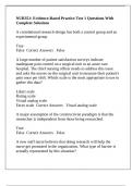 NUR351&colon; Evidence-Based Practice Test 1 Questions With Complete Solutions