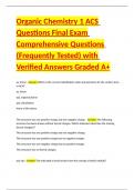 Organic Chemistry 1 ACS Questions Final Exam Comprehensive Questions &lpar;Frequently Tested&rpar; with Verified Answers Graded A&plus;
