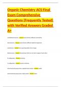 ACS Organic Chemistry First Semester Final Exam Study Guide Comprehensive Questions &lpar;Frequently Tested&rpar; with Verified Answers Graded A  Package Deal