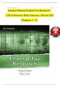 Solution Manual Federal Tax Research 13th Edition by Roby Sawyers&comma; Steven Gill Chapters 1 -13