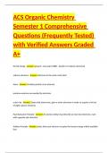 ACS Organic Chemistry Semester 1 Comprehensive Questions &lpar;Frequently Tested&rpar; with Verified Answers Graded A&plus;