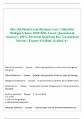 Bus 206 Final Exam Business Law I &lpar;Bus206&rpar; Multiple Choice 2025&sol;2026 Latest Questions & Answers&colon; 100&percnt; Accurate Solutions For Guaranteed Success &vert; Expert-Verified&comma; Graded A&plus;