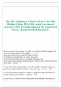 Bus 206 Assignment 4 Business Law I &lpar;Bus206&rpar; Multiple Choice 2025&sol;2026 Latest Questions & Answers&colon; 100&percnt; Accurate Solutions For Guaranteed Success &vert; Expert-Verified&comma; Graded A&plus;
