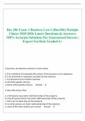 bus 206 Exam 2 Business Law I &lpar;Bus206&rpar; Multiple Choice 2025&sol;2026 Latest Questions & Answers&colon; 100&percnt; Accurate Solutions For Guaranteed Success &vert; Expert-Verified&comma; Graded A&plus;