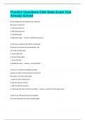 Practice Questions CNA State Exam Test Already Solved