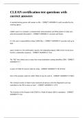 CLEAN certification test questions with correct answers&period;