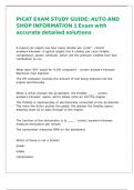 PICAT EXAM STUDY GUIDE AUTO AND SHOP INFORMATION 1 Exam with accurate detailed solutions 
