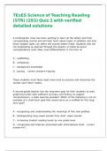 TExES Science of Teaching Reading &lpar;STR&rpar; &lpar;293&rpar; Quiz 2 with verified detailed solutions 