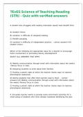 TExES Science of Teaching Reading &lpar;STR&rpar; &ndash; Quiz with verified answers 