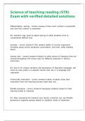 Science of teaching reading &lpar;STR&rpar; Exam with verified detailed solutions 