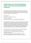 TExES Science of Teaching Reading &lpar;STR&rpar; &ndash; Quiz with accurate detailed solutions 