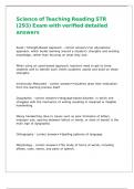 Science of Teaching Reading STR &lpar;293&rpar; Exam with verified detailed answers 