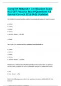 CompTIA Network&plus; Certification Exam N10-007 Practice Test 9 Questions All Solved Correct 2025-2026 Updated&period;