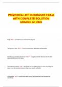 PRIMERICA LIFE INSURANCE EXAM WITH COMPLETE SOLUTION GRADED A&plus; 2025