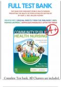 Test Bank - Community&sol;Public Health Nursing&colon; Promoting the Health of Populations &comma; 8th Edition &lpar;Nies&comma; 2024&rpar;&comma; Chapter 1-34 &vert; All Chapters