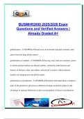 BUSMHR 2000 EXAM PACKAGE DEAL QUESTIONS AND VERIFIED DETAILED ANSWERS &vert; 100&percnt; GUARANTEED PASS &vert; ALREADY GRADED A&plus;