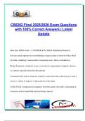 CS 6262 Final Exam Prep 2025&sol;2026 &ndash; 300&plus; Questions & Correct Answers &vert; DDoS & Amplification Attacks&comma; Penetration Testing&comma; DNS Security&comma; Android & iOS Malware&comma; Web & Session Security&comma; BGP&comma; Cloud Computing & Blockchain