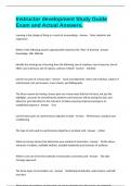 Instructor development Study Guide Exam and Actual Answers&period;