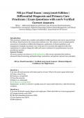 NR 511 Final Exam &vert; 2025&sol;2026 Edition &vert; Verified Exam Questions with Correct Answers for Differential Diagnosis and Primary Care Practicum