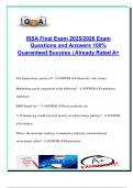 ISSA EXAM PACKAGE DEAL QUESTIONS AND VERIFIED DETAILED ANSWERS &vert; 100&percnt; GUARANTEED PASS &vert; ALREADY GRADED A&plus;
