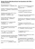 Barber Practice State Board Exam Test Questions with 100&percnt; Verified Answers