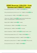 SPIRIT Recurrent  UPDATED    Exam  Questions and CORRECT  Answers