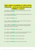 Spirit Airlines Terminology & Abbreviations  UPDATED    ACTUAL Exam Questions and  CORRECT  Answers