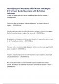 Identifying and Reporting Child Abuse and Neglect DCF &sol; Study Guide Questions with Definitive Solutions&period;