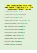 Spirit Airlines Customer Service Agent   Study Material UPDATED ACTUAL   Exam  Questions and CORRECT  Answers