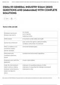 OSHA 511 GENERAL INDUSTRY EXAM &lpar;2025&rpar; QUESTIONS AND &lpar;elaborated&rpar; WITH COMPLETE SOLUTIONS