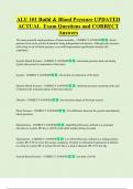 ALU 101 Build & Blood Pressure UPDATED  ACTUAL  Exam Questions and CORRECT   Answers