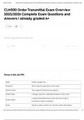 CLN500 Order Transmittal Exam Overview 2025&sol;2026 Complete Exam Questions and Answers &vert; already graded A&plus;