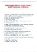 NUR2513 MATERNAL-CHILD EXAM 2 QUESTIONS AND ANSWERS