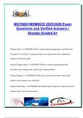 MGT 6681&sol;MSM 6635 Exam Questions 2025&sol;2026 &ndash; 300&plus; Verified Q&A on Change Management Models&comma; Leadership Images&comma; Organizational Pressures&comma; Vision Development & Communication Strategies