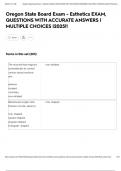 Oregon State Board Exam - Esthetics EXAM&comma; QUESTIONS WITH ACCURATE ANSWERS &vert; MULTIPLE CHOICES &vert;2025&excl;&excl;