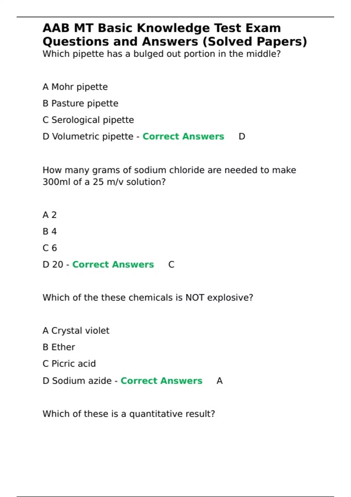 AAB MT Basic Knowledge Test Exam Questions and Answers (Solved Papers ...