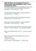AAB MT Basic Knowledge Past Exam QUESTIONS AND ANSWERS 100- score &lpar;reupdated 2025&rpar;